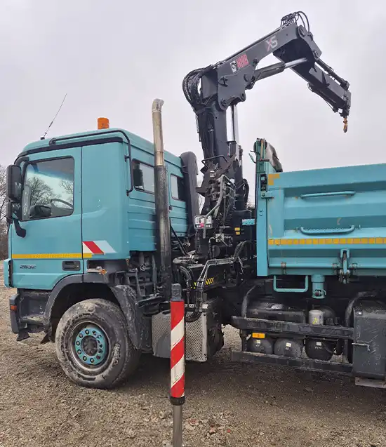 Práca s hydraulickou rukou janfer